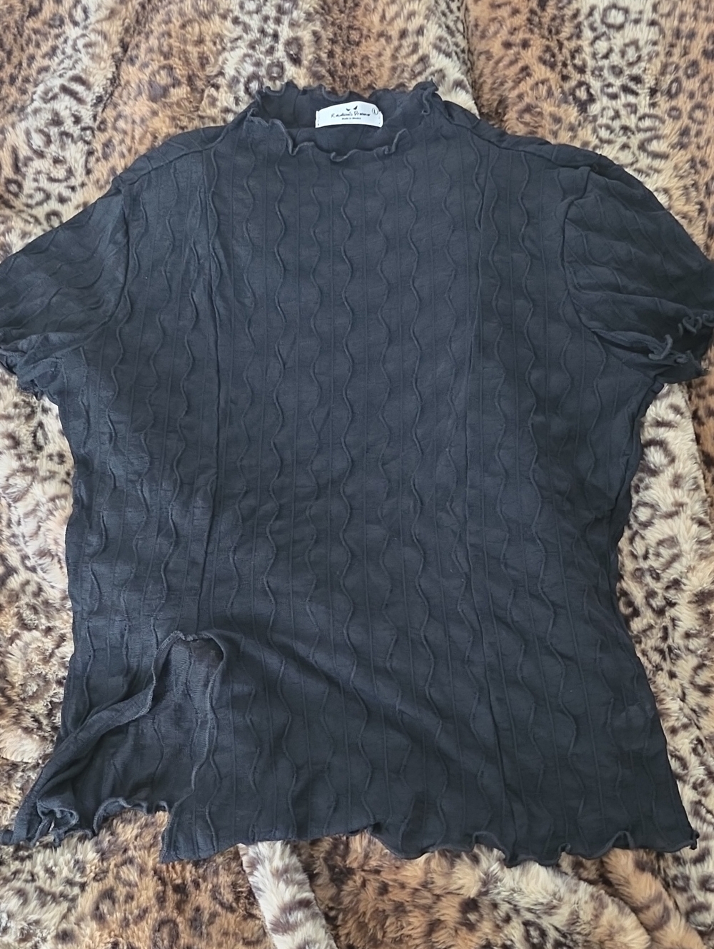 Mesh Black Short-Sleeve Top